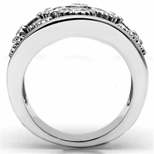 Brass Beaded CZ Starburst Wide Band Ring | The Stainless Jewelry view 7