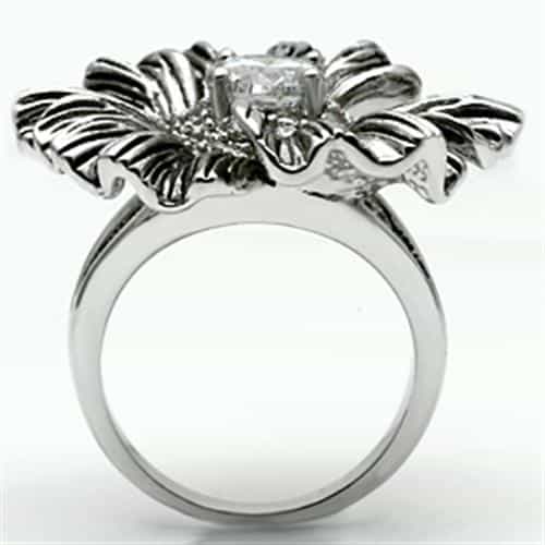 Brass Oxidized CZ Flower Ring | The Stainless Jewelry view 7