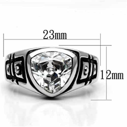 Brass CZ Trillion Tribal Men's Ring | The Stainless Jewelry view 2