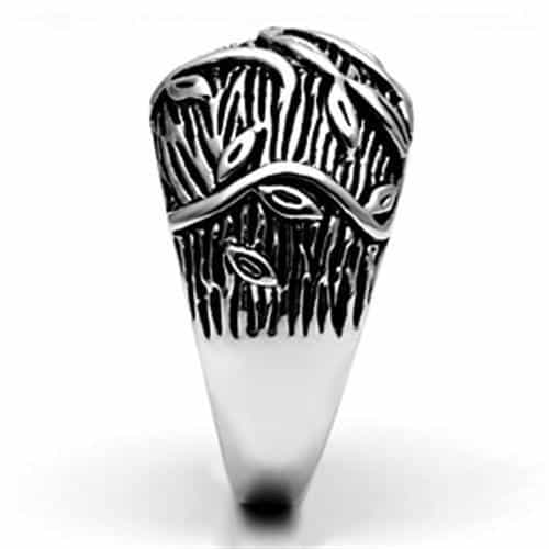Brass Oxidized Eagle Feather Dome Ring | The Stainless Jewelry view 4
