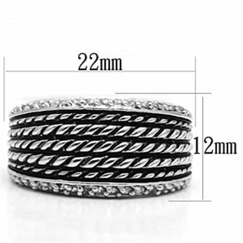 Brass Woven Mesh CZ Border Band Ring | The Stainless Jewelry view 2