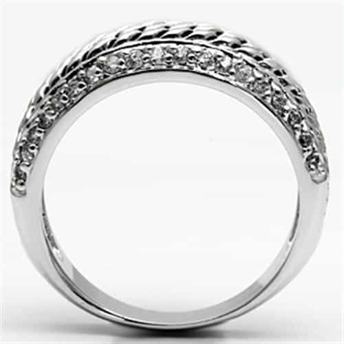 Brass Woven Mesh CZ Border Band Ring | The Stainless Jewelry view 3