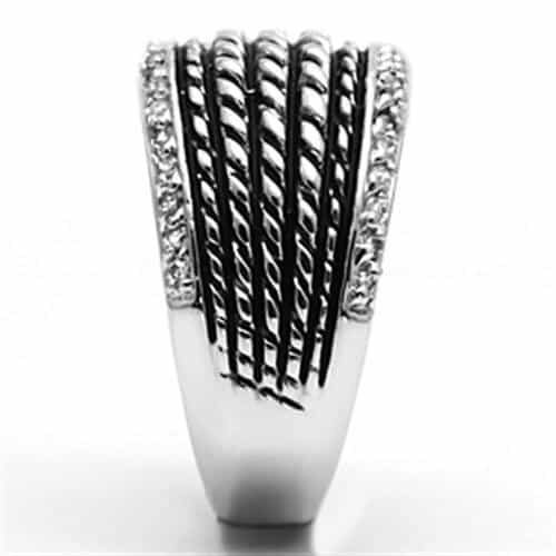 Brass Woven Mesh CZ Border Band Ring | The Stainless Jewelry view 4