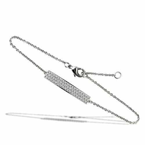 Brass CZ Pavé Bar Chain Bracelet | The Stainless Jewelry view 1