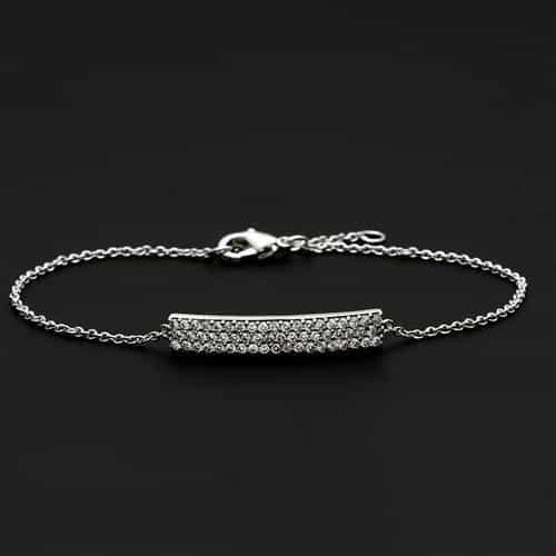 Brass CZ Pavé Bar Chain Bracelet | The Stainless Jewelry view 3
