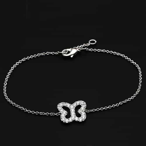 Brass CZ Open Butterfly Chain Bracelet | The Stainless Jewelry view 3