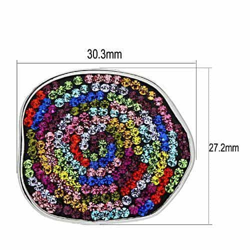 Brass Rainbow CZ Disc Pendant | The Stainless Jewelry view 3