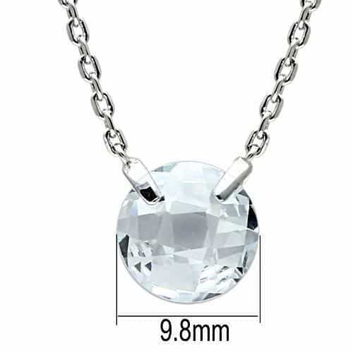 Brass Crystal Round Solitaire Pendant Necklace view 2