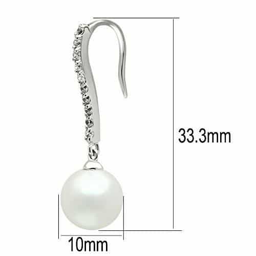 Brass Pearl Drop Earrings | The Stainless Jewelry view 2