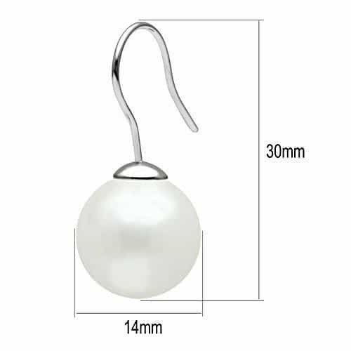 Brass Pearl Teardrop Drop Earrings | The Stainless Jewelry view 2