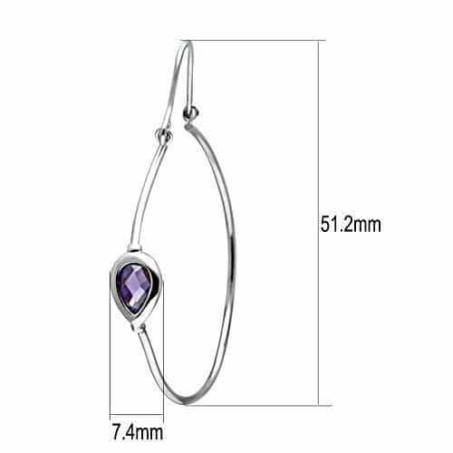 Brass Amethyst Pear Bezel Open Marquise Drop Earrings view 2