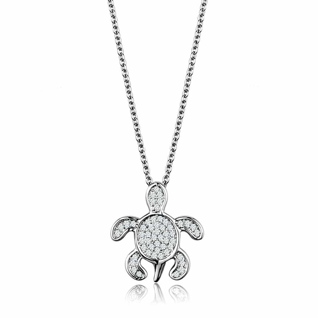 Brass CZ Turtle Pendant | The Stainless Jewelry view 1