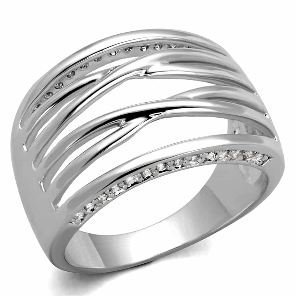 Brass CZ Swirl Multi Band Ring | The Stainless Jewelry view 5