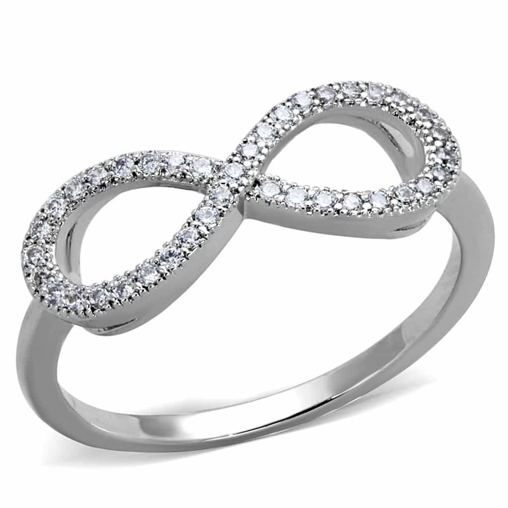 Brass CZ Pavé Infinity Ring | The Stainless Jewelry view 1