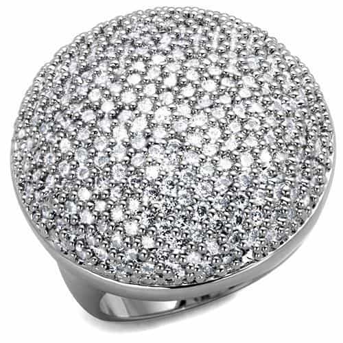 Brass Micro Pavé Dome Ring Clear | The Stainless Jewelry view 5