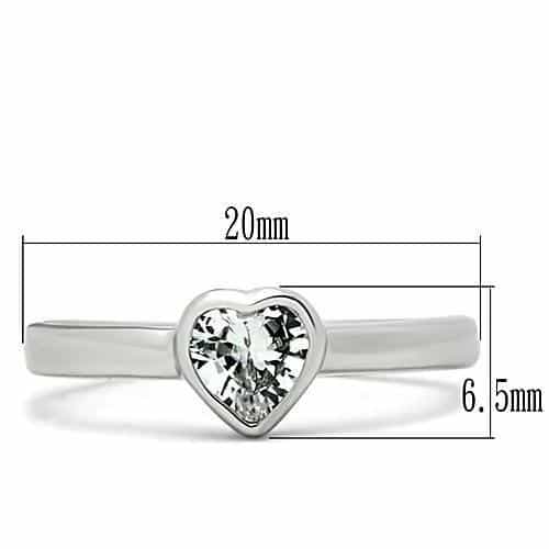 Brass CZ Heart Solitaire Ring 3W107 | The Stainless Jewelry view 2