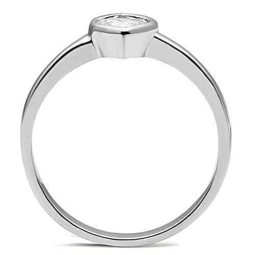 Brass CZ Heart Solitaire Ring 3W107 | The Stainless Jewelry view 7
