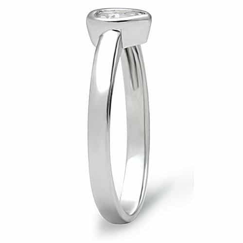 Brass CZ Heart Solitaire Ring 3W107 | The Stainless Jewelry view 8