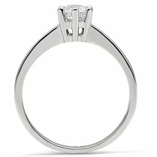 Brass Solitaire Slim Band Ring | The Stainless Jewelry view 7