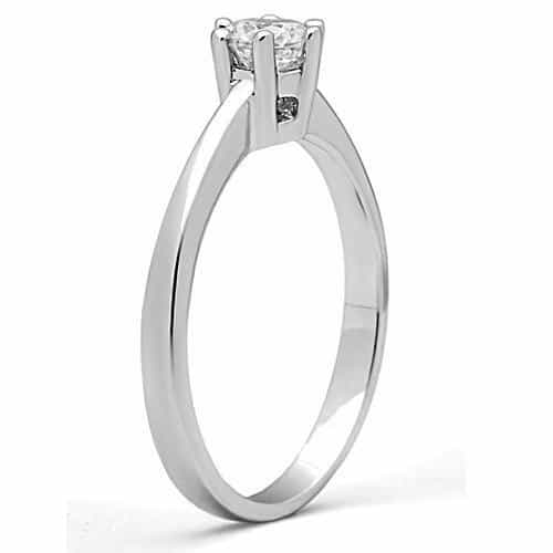 Brass Solitaire Slim Band Ring | The Stainless Jewelry view 8