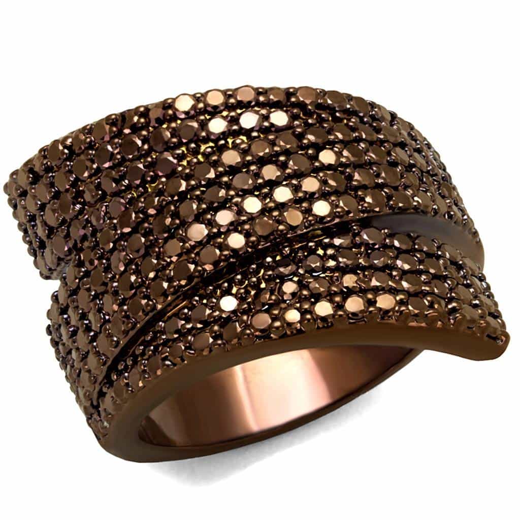 Brass Wide Tiered Band Ring | The Stainless Jewelry view 1