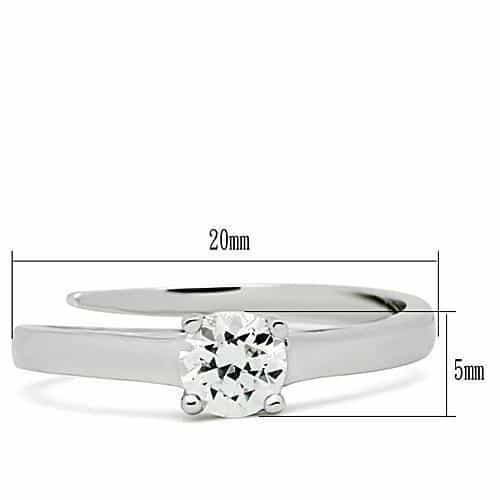 Brass CZ Round Slim Solitaire Ring | The Stainless Jewelry view 6