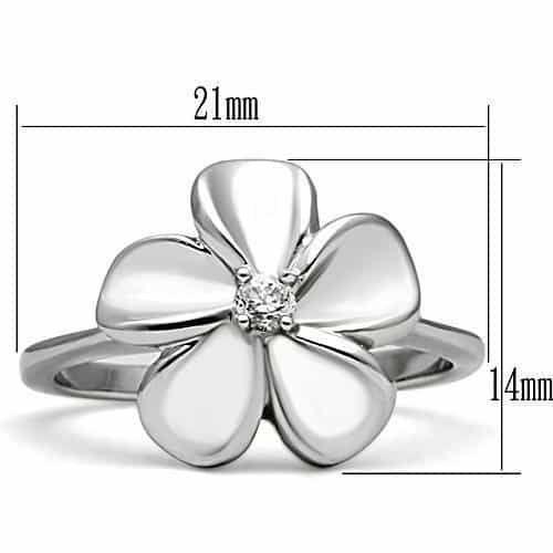 Brass CZ Plumeria Flower Ring | The Stainless Jewelry view 6