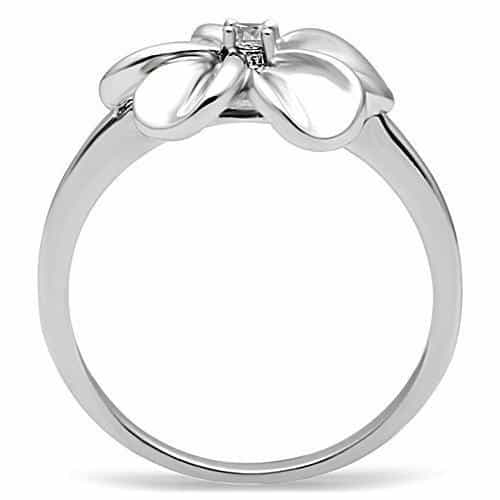 Brass CZ Plumeria Flower Ring | The Stainless Jewelry view 3
