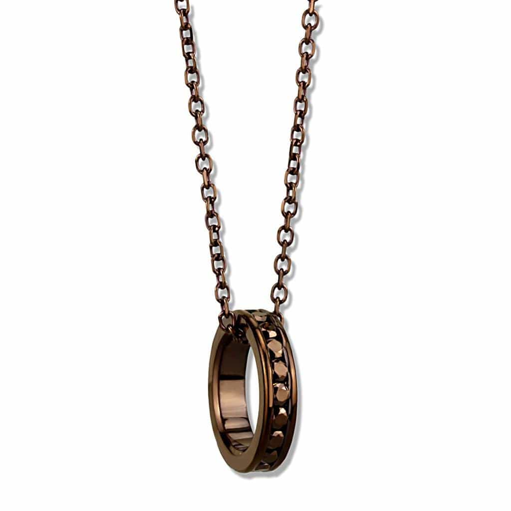 Brass Rose Gold Coffee Ring Pendant | The Stainless Jewelry view 1