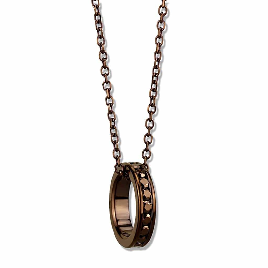 Brass Rose Gold Coffee Ring Pendant | The Stainless Jewelry view 3
