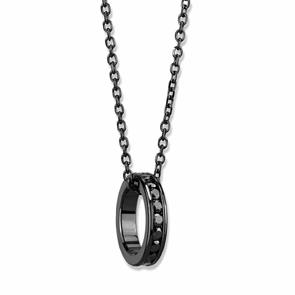 Brass Black Gunmetal Ring Pendant | The Stainless Jewelry view 1