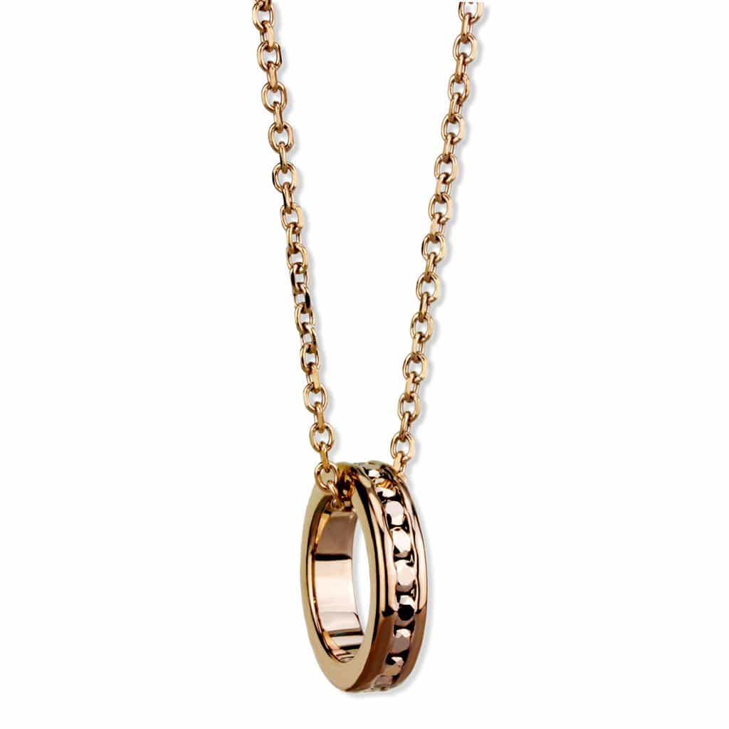 Brass Rose Gold CZ Ring Pendant | The Stainless Jewelry view 3