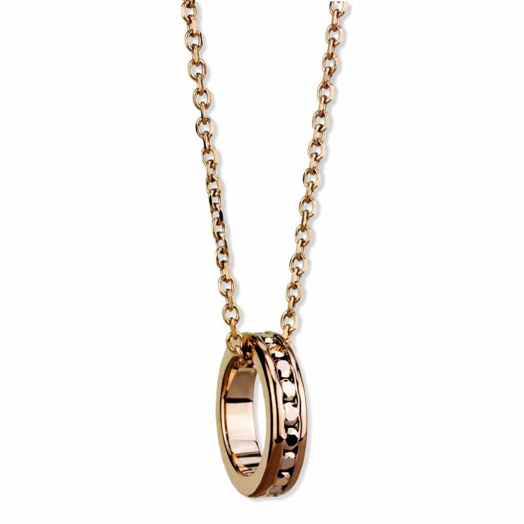 Brass Rose Gold CZ Ring Pendant | The Stainless Jewelry view 1