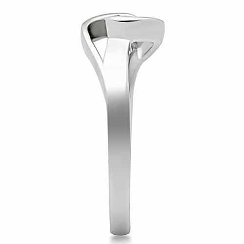 Brass CZ Round Bezel Bypass Ring 3W114 | The Stainless Jewelry view 8