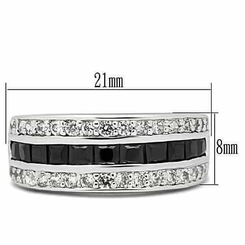 Brass Black White CZ Baguette Channel Wide Ring view 2