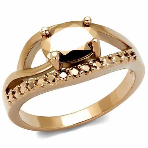 Brass Gold CZ Marquise Split Shank Ring | The Stainless Jewelry view 1