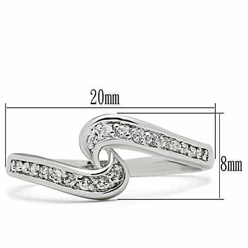 Brass CZ Crossover X Band Ring | The Stainless Jewelry view 6