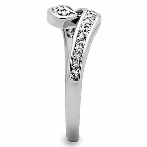 Brass CZ Crossover X Band Ring | The Stainless Jewelry view 8