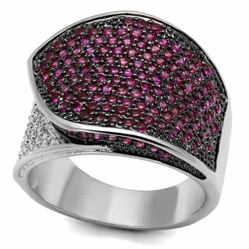Brass Ruby Pave Dome Ring | The Stainless Jewelry view 1