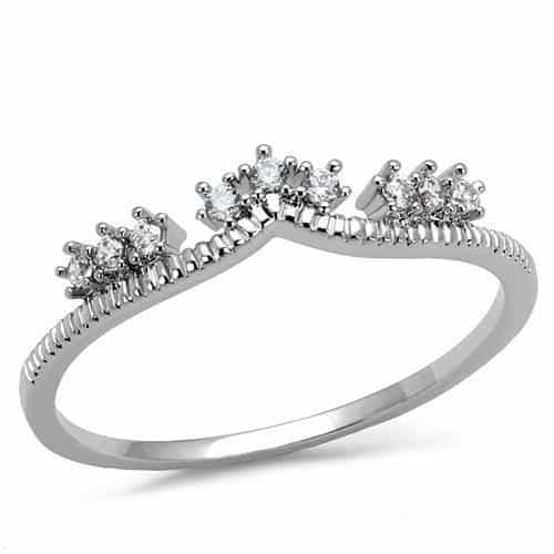 Brass CZ Crown Marquise Band Ring | The Stainless Jewelry view 1