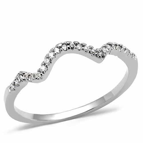 Brass CZ Wave Pavé Ring | The Stainless Jewelry view 1