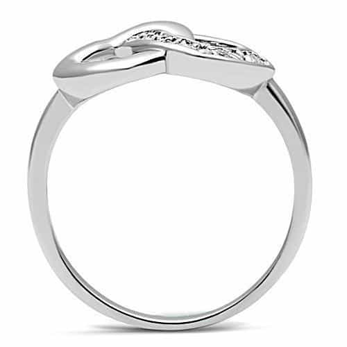 Brass CZ Double Open Heart Ring | The Stainless Jewelry view 3