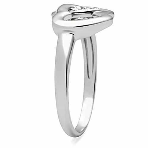 Brass CZ Double Open Heart Ring | The Stainless Jewelry view 8
