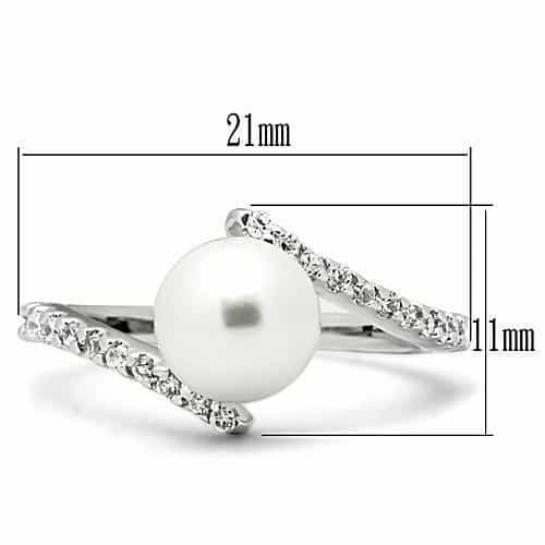 Brass Pearl CZ Pavé Bypass Ring | The Stainless Jewelry view 6