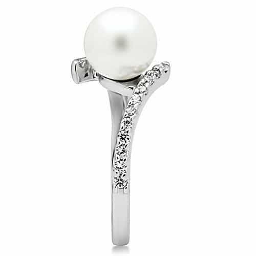 Brass Pearl CZ Pavé Bypass Ring | The Stainless Jewelry view 8