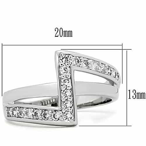 Brass CZ Double V Pavé Ring | The Stainless Jewelry view 6