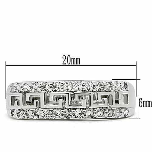 Brass CZ Greek Key Wide Band Ring | The Stainless Jewelry view 6