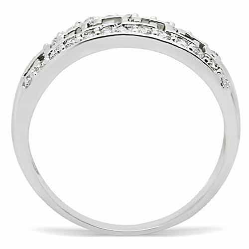 Brass CZ Greek Key Wide Band Ring | The Stainless Jewelry view 7