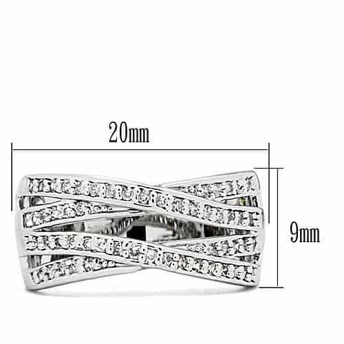 Brass CZ Triple Wave Band Ring | The Stainless Jewelry view 6
