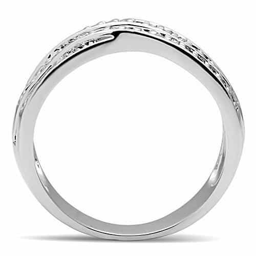 Brass CZ Triple Wave Band Ring | The Stainless Jewelry view 7